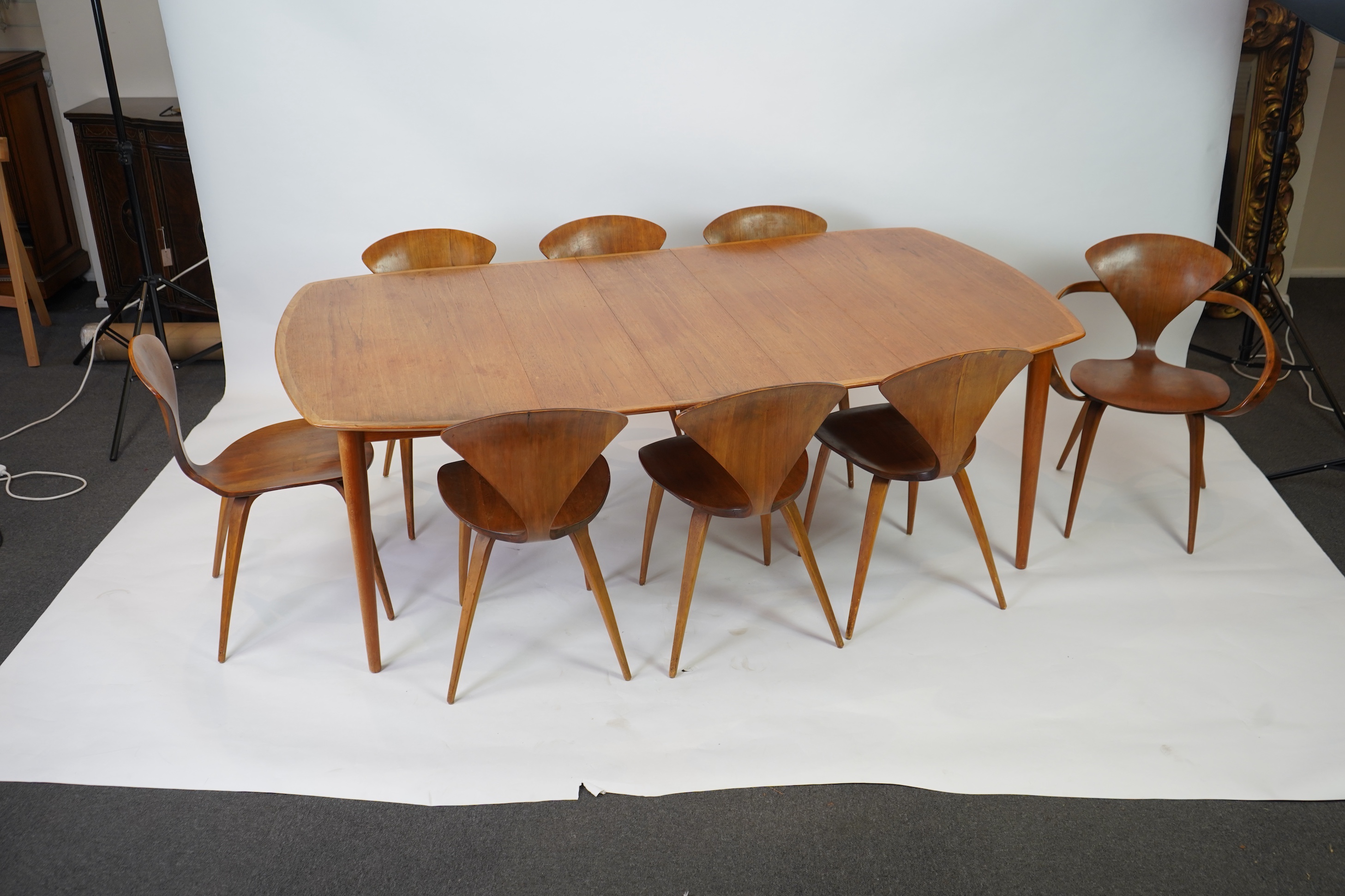 Norman Cherner (American, 1920-1987) for Plycraft (Bernardo): A set of eight plywood 'Pretzel' chairs